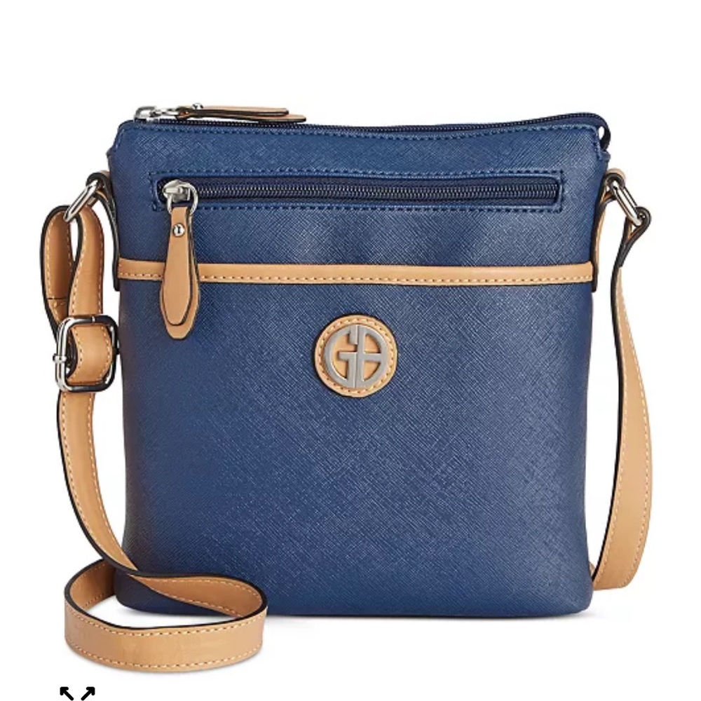 Giani Bernini Navy and Tan Crossbody Bag